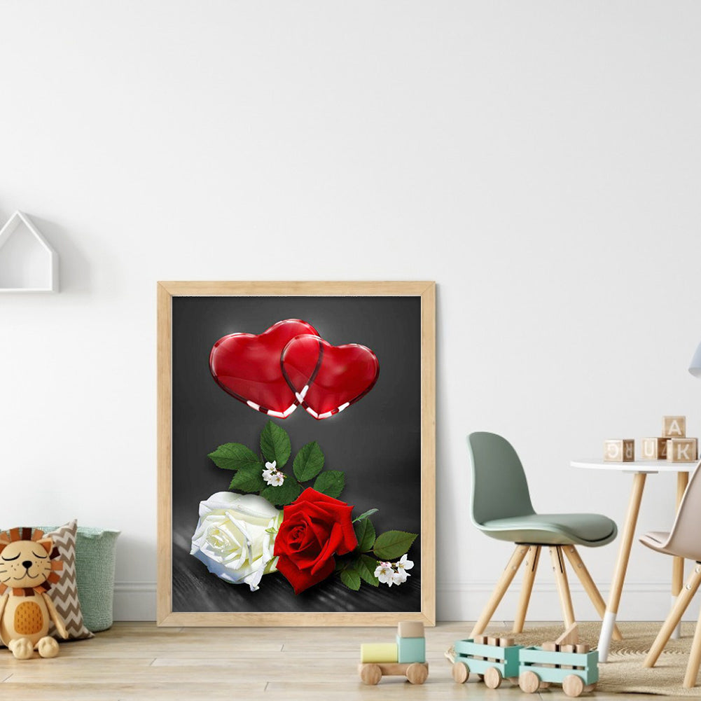 Valentine'S Day Love Rose - Full Round Drill Diamond Painting 30*40CM