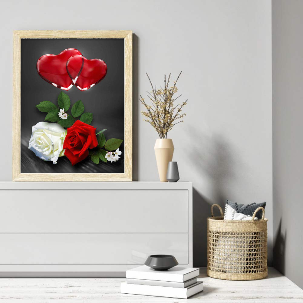 Valentine'S Day Love Rose - Full Round Drill Diamond Painting 30*40CM