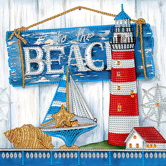 Beach Footprint - Special Shaped Drill Diamond Painting 30*30CM