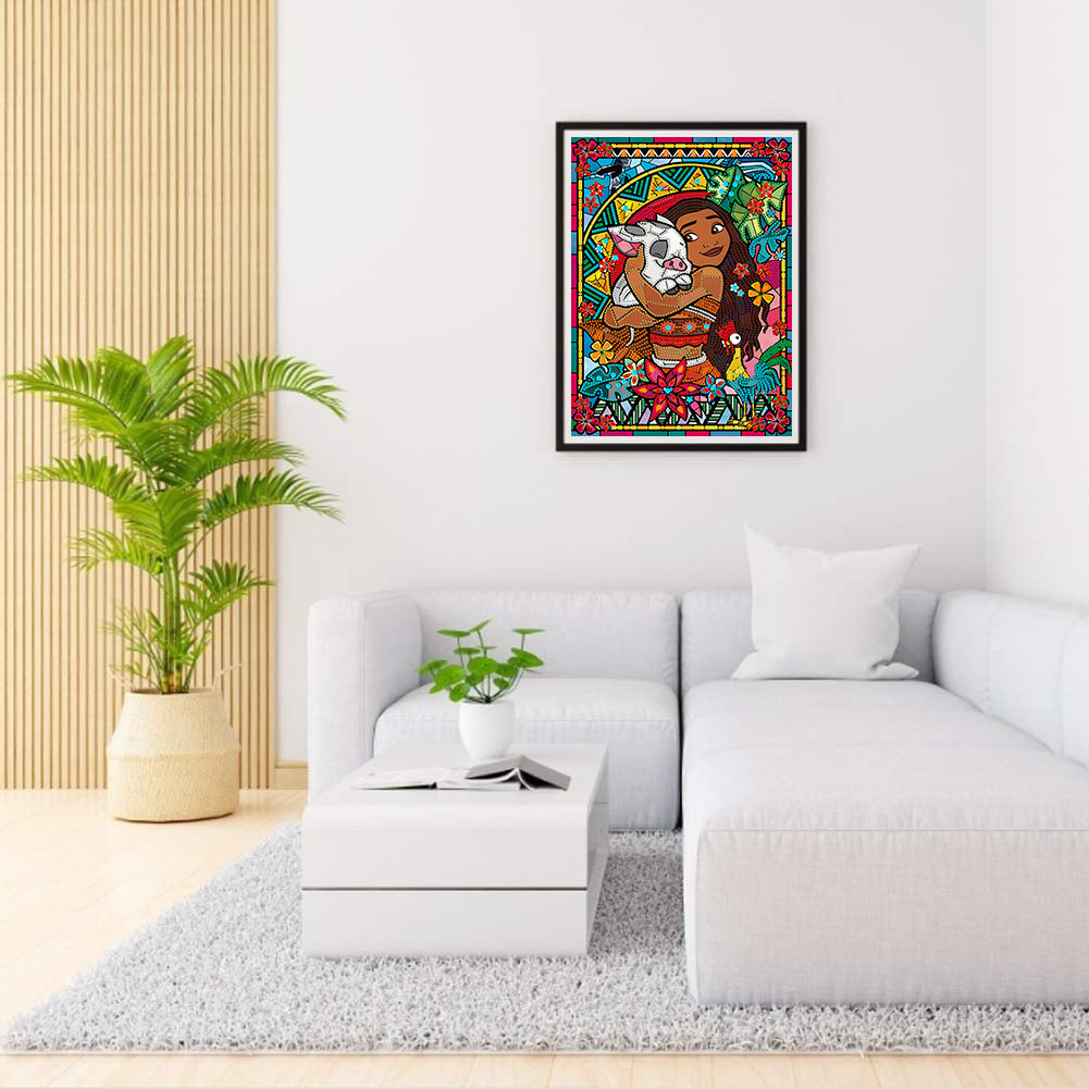 Princess Moana - Special Shaped Drill Diamond Painting 30*40CM