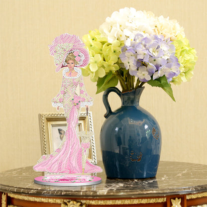 DIY Diamonds Painting Table Ornament European Lady Pattern Acrylic for Kids Gift