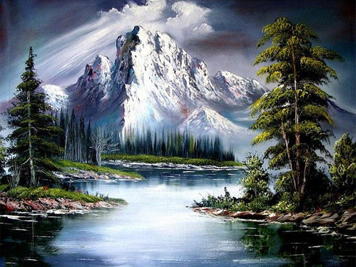 Alpine Forest 60*50CM(Canvas) Full Round Drill Diamond Painting