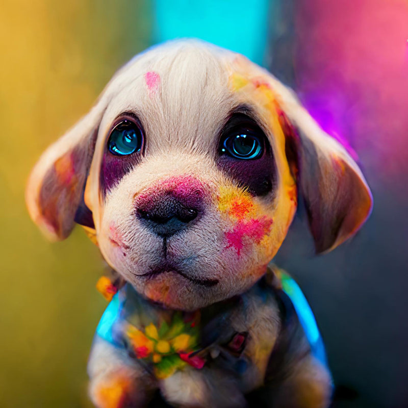 Puppy 50*50CM(Canvas) Full Round Drill Diamond Painting