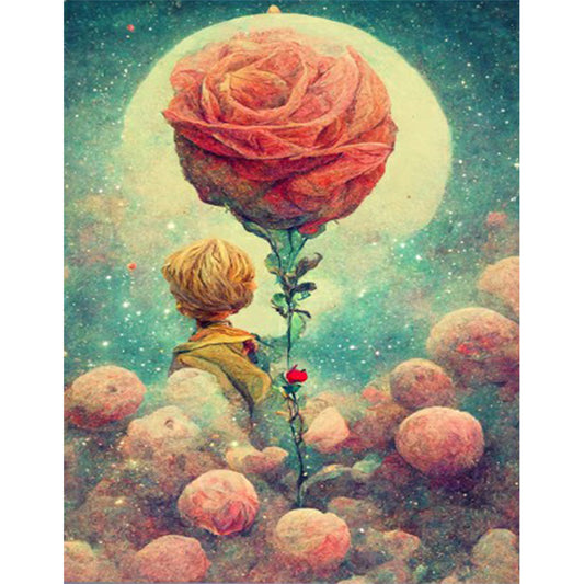 Rose In The Heart Of The Little Prince - Full Round Drill Diamond Painting 40*50CM