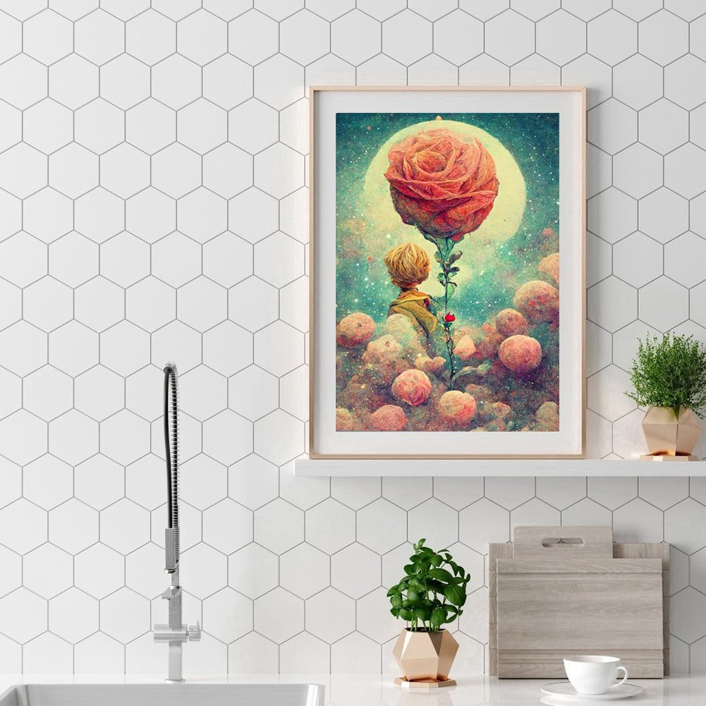 Rose In The Heart Of The Little Prince - Full Round Drill Diamond Painting 40*50CM