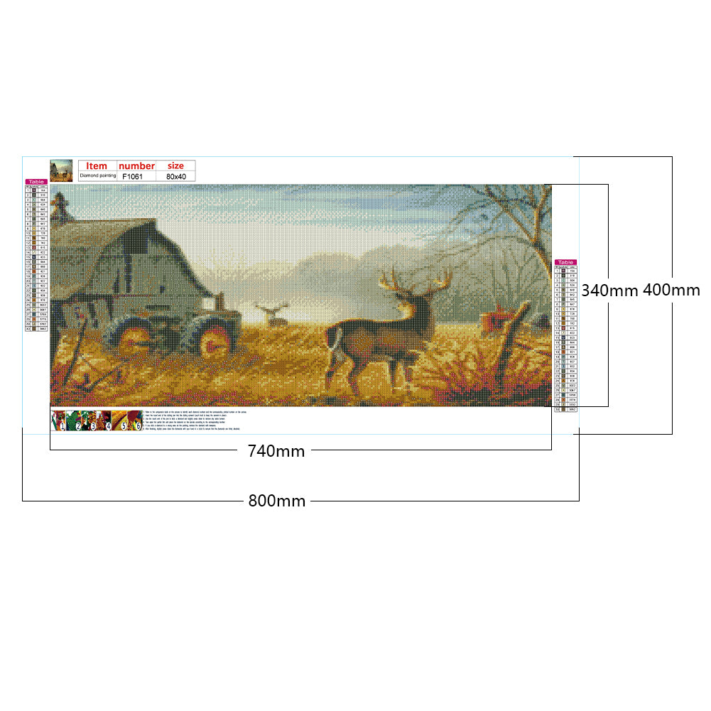 Antelope Farm - Full Square Drill Diamond Painting 80*40CM