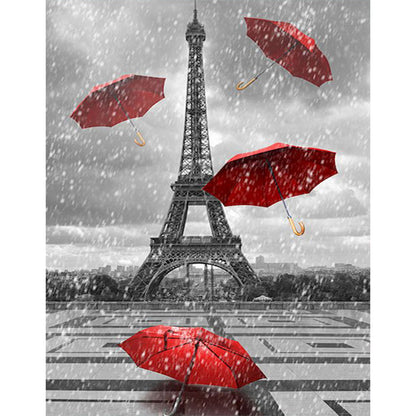 Eiffel Tower - Full Round Drill Diamond Painting 30*40CM