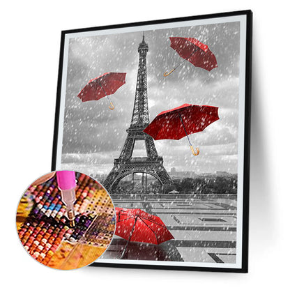 Eiffel Tower - Full Round Drill Diamond Painting 30*40CM