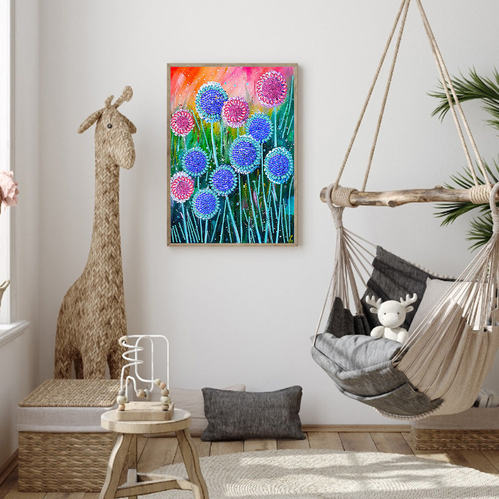 Dandelion - Special Shaped Drill Diamond Painting 30*40CM