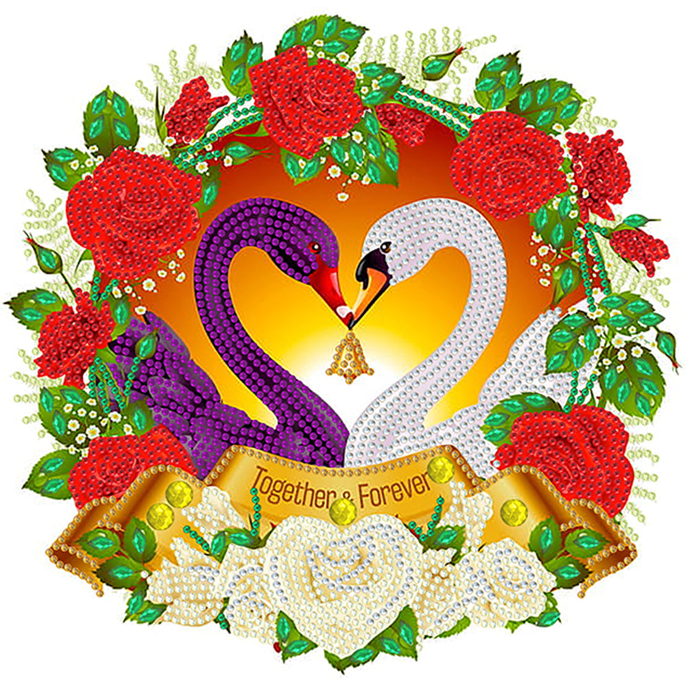 Mandarin Duck Swan - Special Shaped Drill Diamond Painting 30*30CM