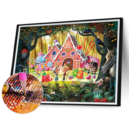 Alice In Wonderland Candy House - Full Round Drill Diamond Painting 45*30CM