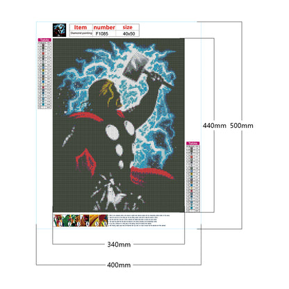 Thor Silhouette - Full Square Drill Diamond Painting 40*50CM