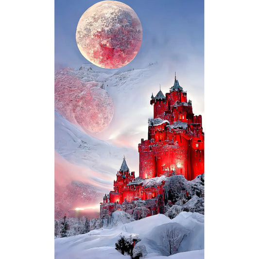 Snow Mountain Castle 40*60CM(Canvas) Full Round Drill Diamond Painting