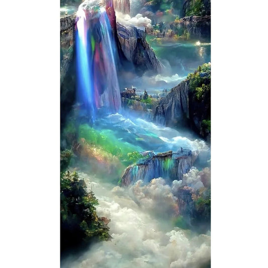 Dream Rainbow Waterfall 40*70CM(Canvas) Full Round Drill Diamond Painting