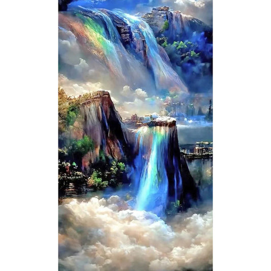 Dream Rainbow Waterfall - Full Round Drill Diamond Painting 40*70CM