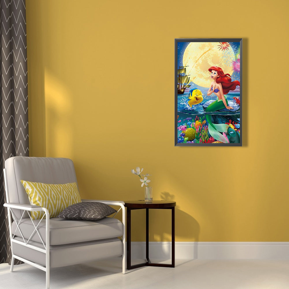 Mermaid Ariel - Full Round Drill Diamond Painting 40*60CM