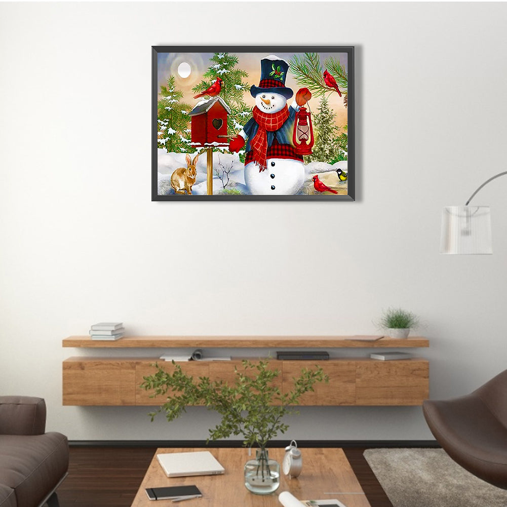 Christmas Snowman - Full Round Drill Diamond Painting 40*30CM