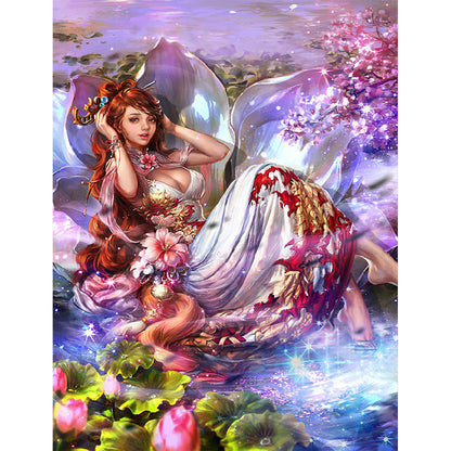 Lotus Fairy - Full Round Drill Diamond Painting 40*50CM