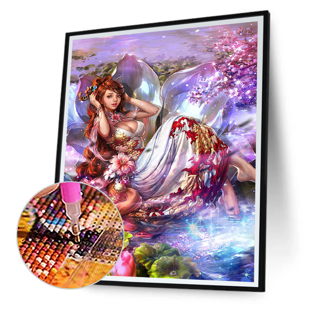 Lotus Fairy - Full Round Drill Diamond Painting 40*50CM