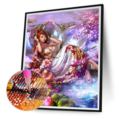 Lotus Fairy - Full Round Drill Diamond Painting 40*50CM