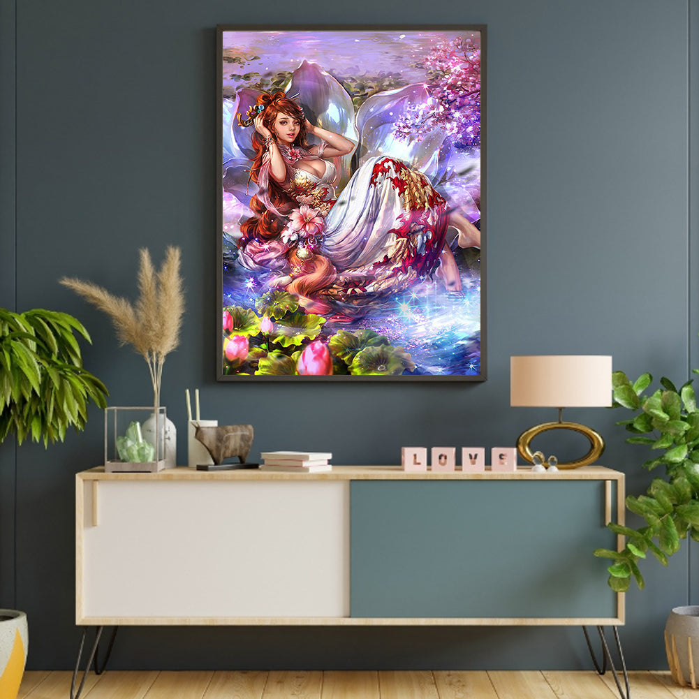 Lotus Fairy - Full Round Drill Diamond Painting 40*50CM