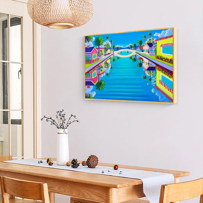 California Painting Cottage - Full Round Drill Diamond Painting 40*30CM