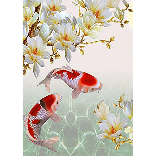 Double Koi - Full Round Drill Diamond Painting 50*60CM