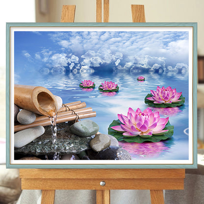 Flowing Lotus - Full Square Drill Diamond Painting 40*30CM