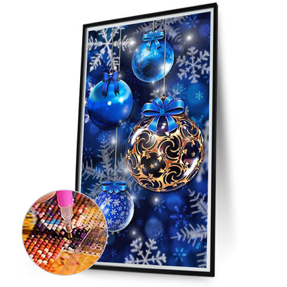 Blue Decorative Ball - Full Square Drill Diamond Painting 40*70CM