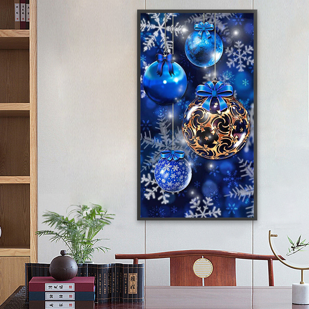 Blue Decorative Ball - Full Square Drill Diamond Painting 40*70CM