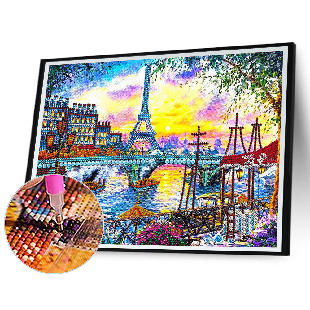 Eiffel Tower - Special Shaped Drill Diamond Painting 40*30CM