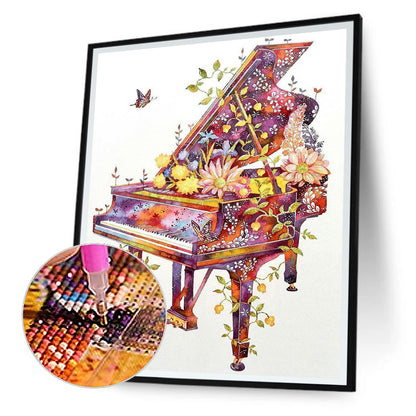 Art Flower Piano - Full Square Drill Diamond Painting 30*40CM