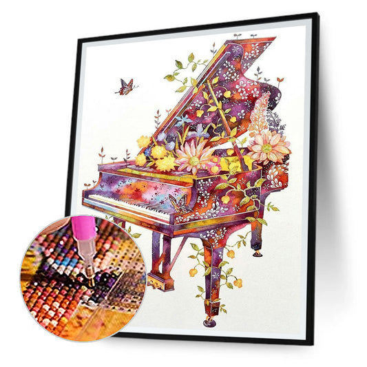Art Flower Piano - Full Square Drill Diamond Painting 30*40CM