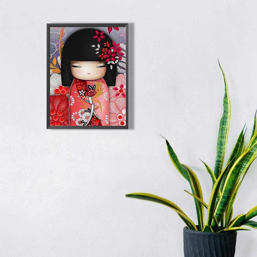 Kimono Doll - Special Shaped Drill Diamond Painting 30*40CM