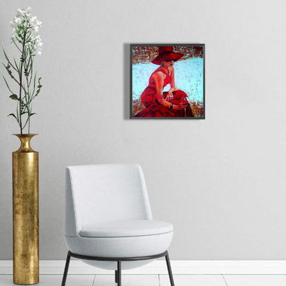 Temperament Woman - Full Round Drill Diamond Painting 30*30CM