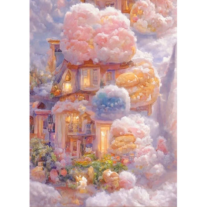 Flower Castle - Full Round Drill Diamond Painting 40*50CM