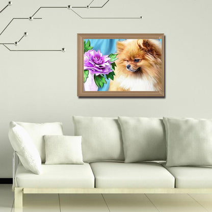 Pomeranian - Full Round Drill Diamond Painting 60*50CM