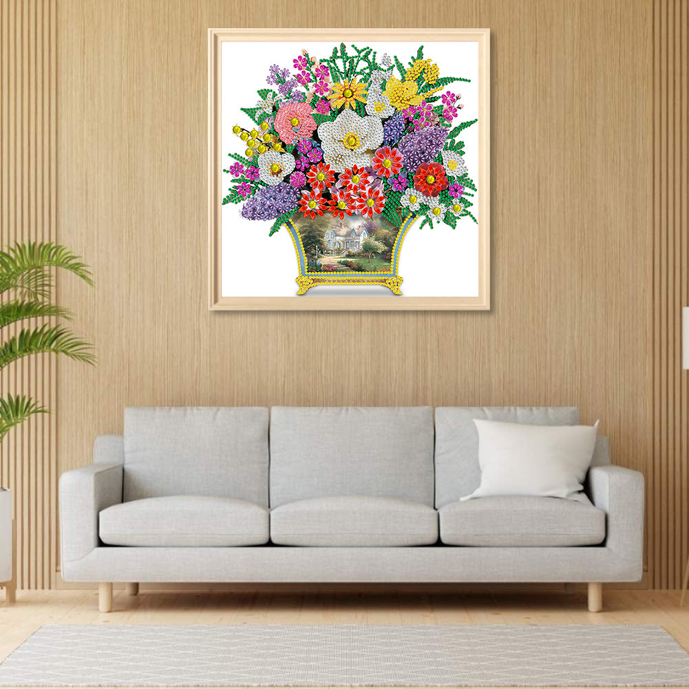 Exquisite Vase Bouquet - Special Shaped Drill Diamond Painting 30*30CM