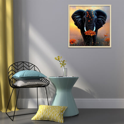 Black Elephant - Full Round Drill Diamond Painting 30*30CM