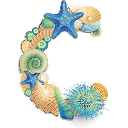 Shell Letter C - Full Round Drill Diamond Painting 30*30CM