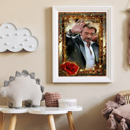 Johnny Alliday - Full Round Drill Diamond Painting 40*50CM