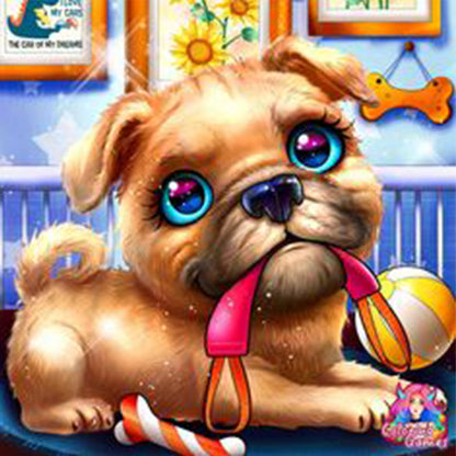 Naughty Dog - Full Round Drill Diamond Painting 30*30CM