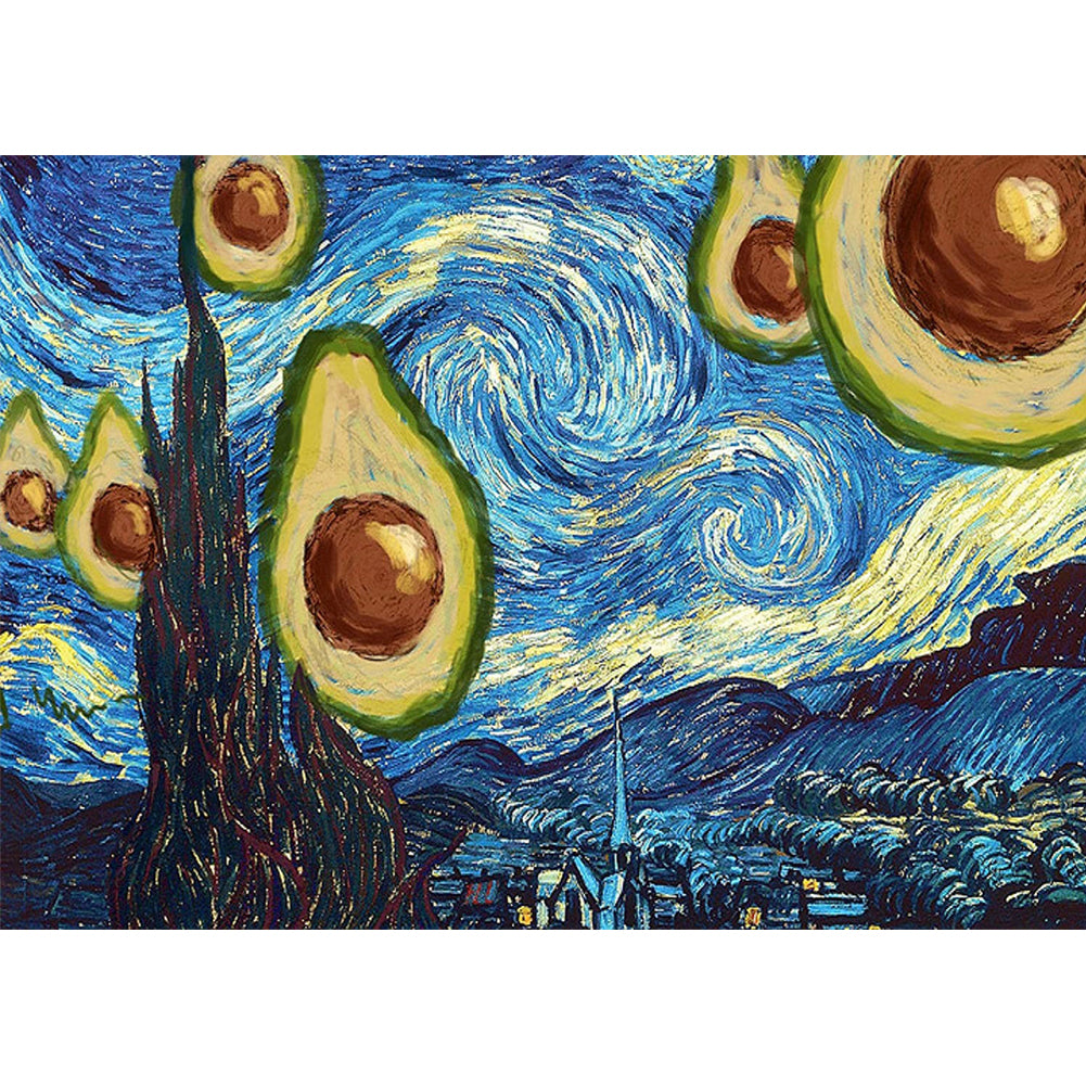 Avocado Star Map - Full Round Drill Diamond Painting 40*30CM