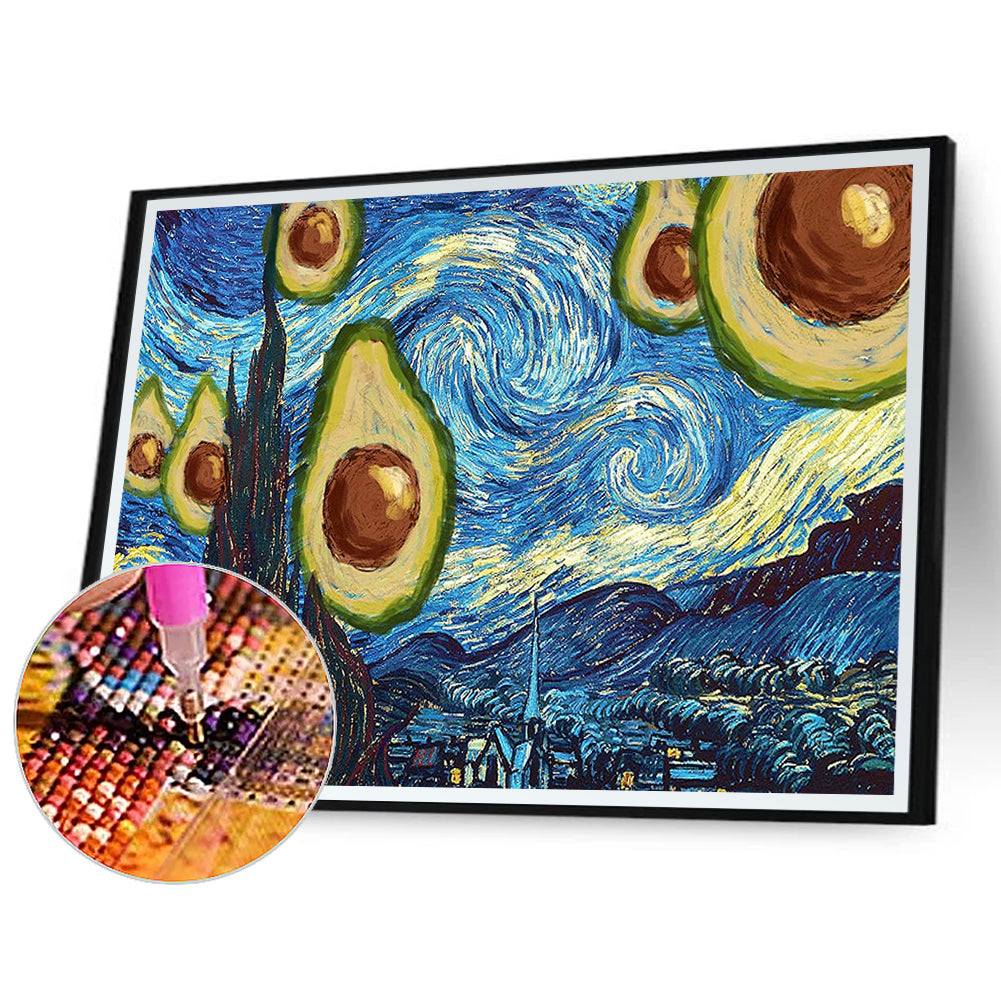 Avocado Star Map - Full Round Drill Diamond Painting 40*30CM