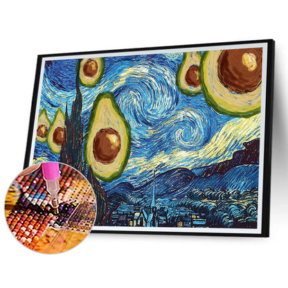 Avocado Star Map - Full Round Drill Diamond Painting 40*30CM