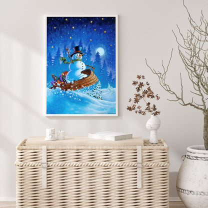 Winter Snowman - Full Round Drill Diamond Painting 30*40CM