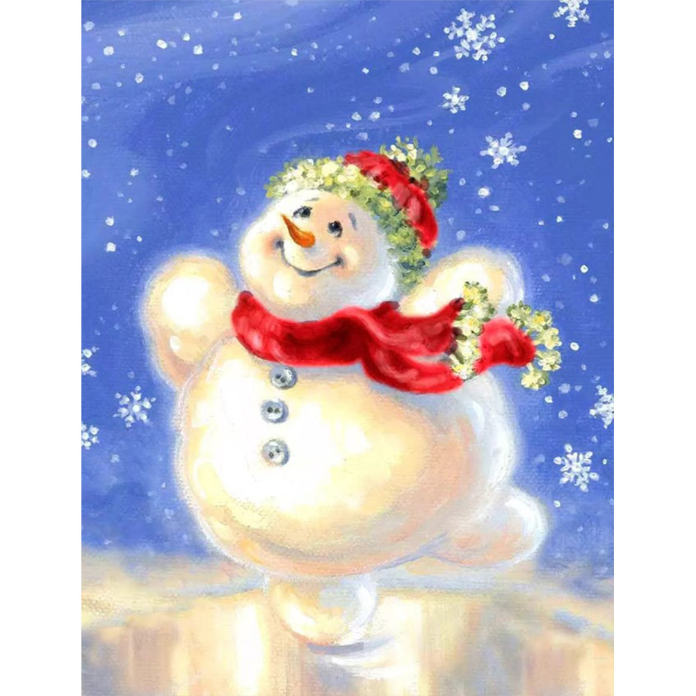 Winter Snowman - Full Round Drill Diamond Painting 30*40CM