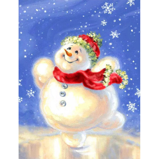 Winter Snowman - Full Round Drill Diamond Painting 30*40CM