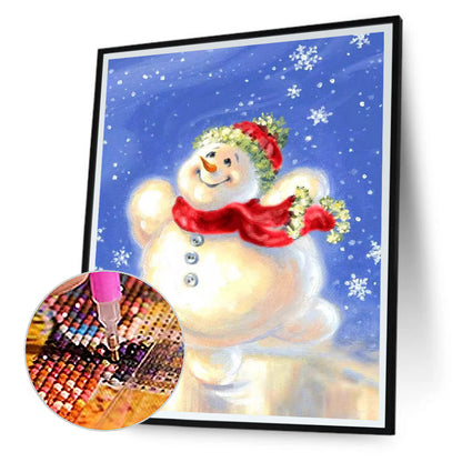 Winter Snowman - Full Round Drill Diamond Painting 30*40CM