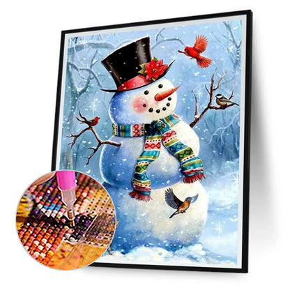 Winter Snowman - Full Round Drill Diamond Painting 30*40CM